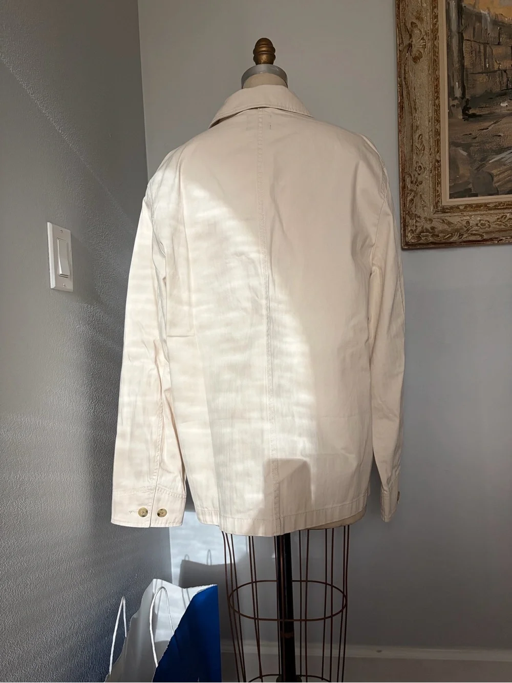 J. Crew Men's Light Cream Button-Front Utility Jacket